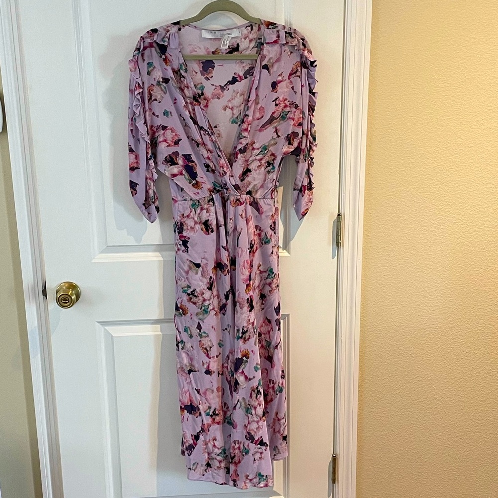 Iro Paris Floral Print Cropped Sleeve Maxi Dress